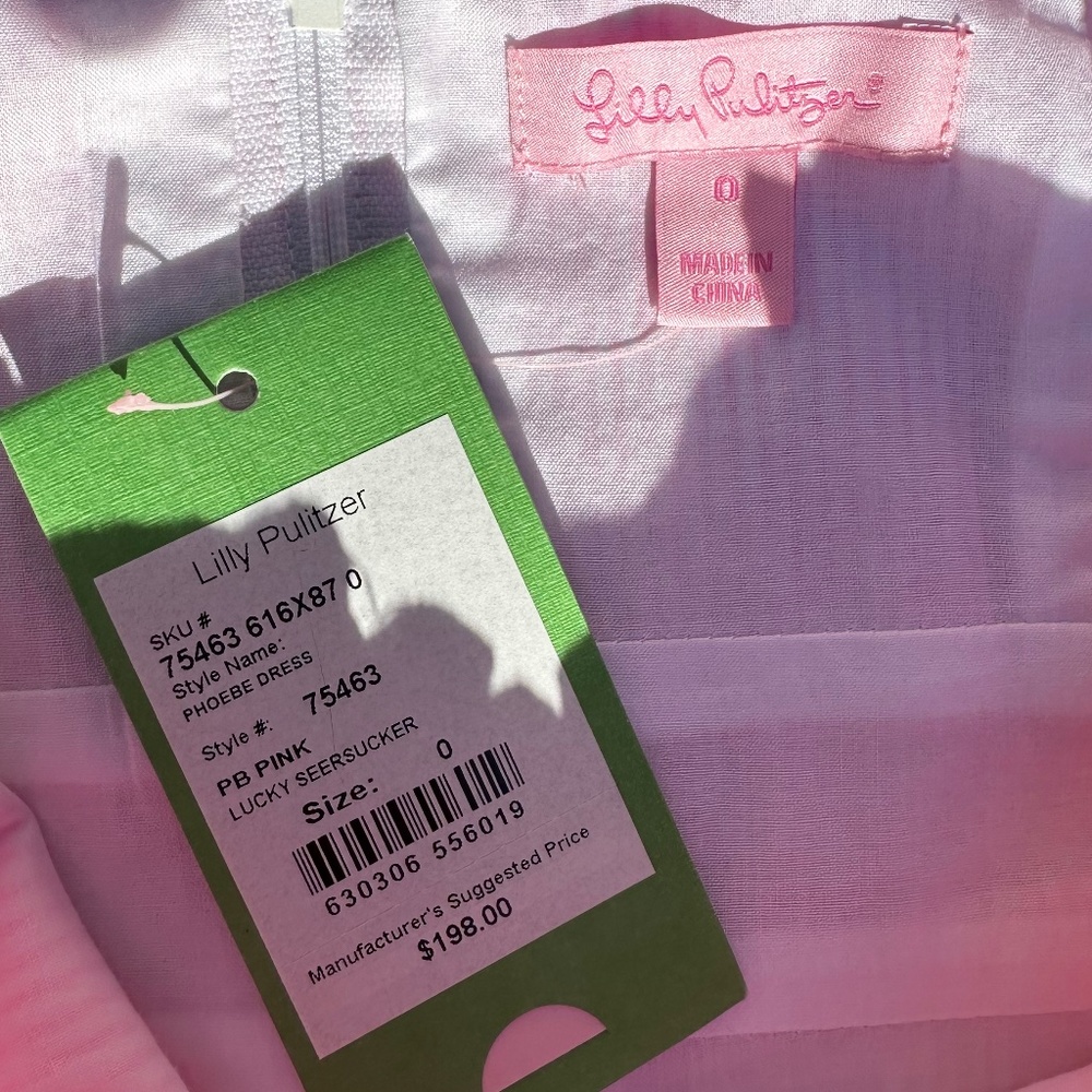 🔥🔥🔥NWT Lilly Pulitzer Phoebe Dress-Pink Lucky Seersucker-NEW WIth TAGS!!🔥 - Picture 4 of 8